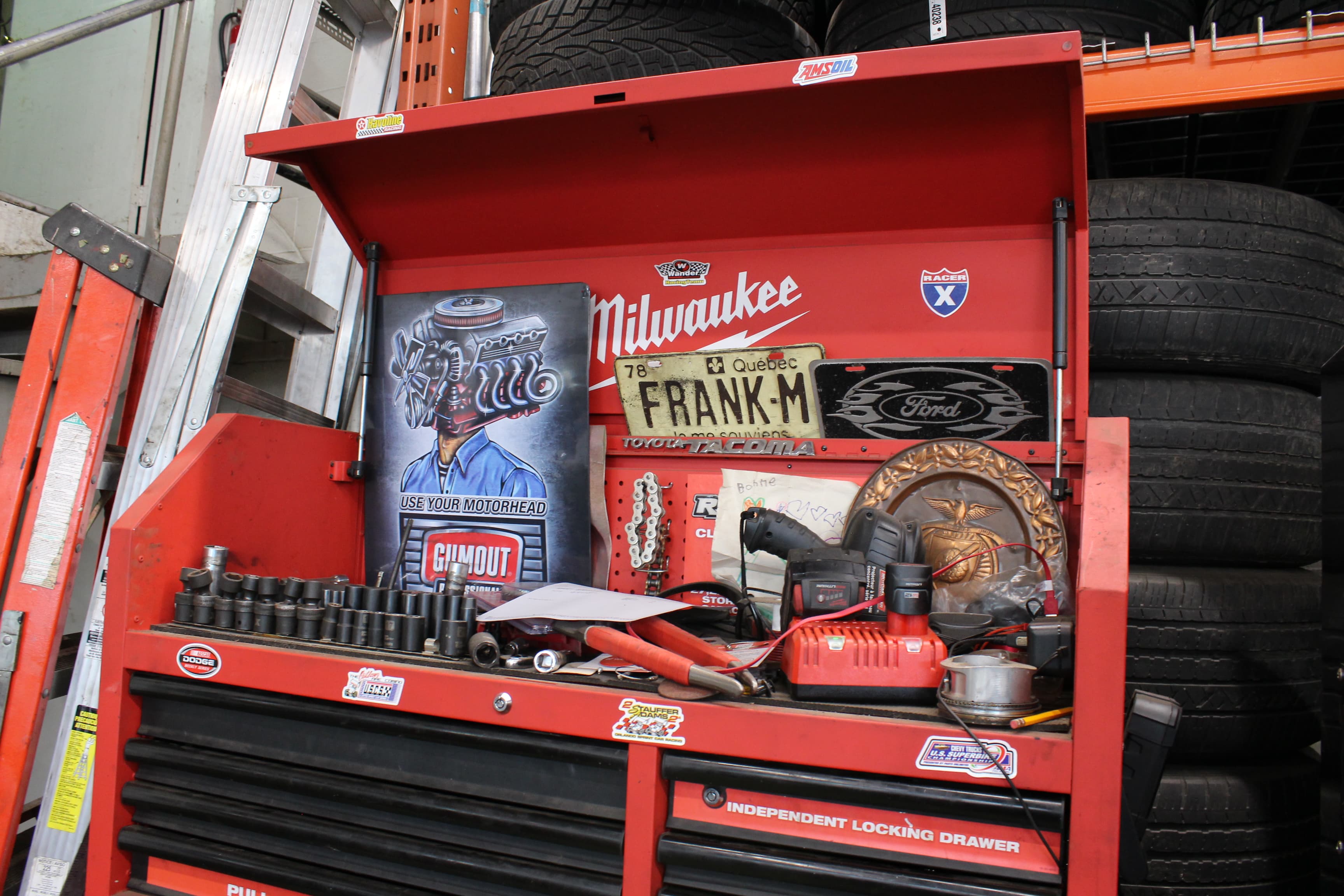 Professional mechanic workspace